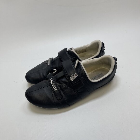 VTG Y2K 90s Lacoste Sport Black Leather Sneakers Straps Women’s Sz 9 US Retro - Picture 4 of 14